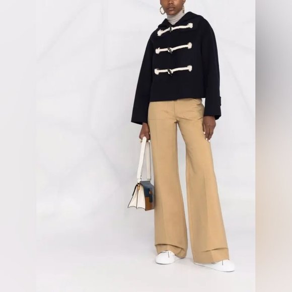 WEEKEND Max Mara PECCATI Cropped Virgin Wool hooded duffel coat Boxy Fit US4 - Picture 2 of 16